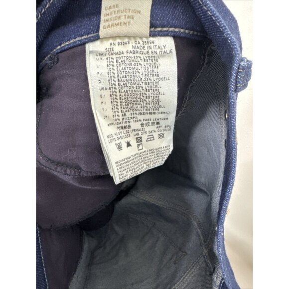 Diesel Women Hi-Vy Jeans Super Slim Straight 26x32 Cotton Blend Blue Zip Fly - Picture 7 of 8